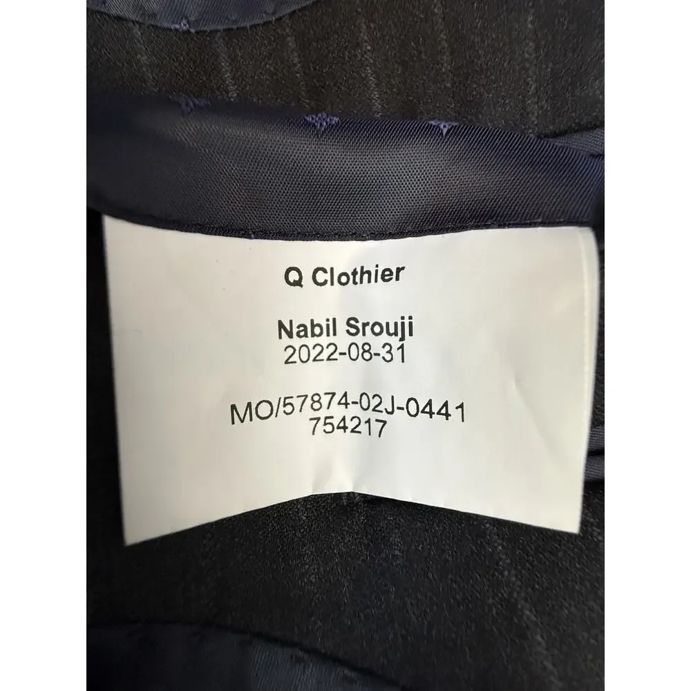 Nabil Srouji Scabal Super 140's Double Breasted Pinstripe Sport Coat Blazer 42R